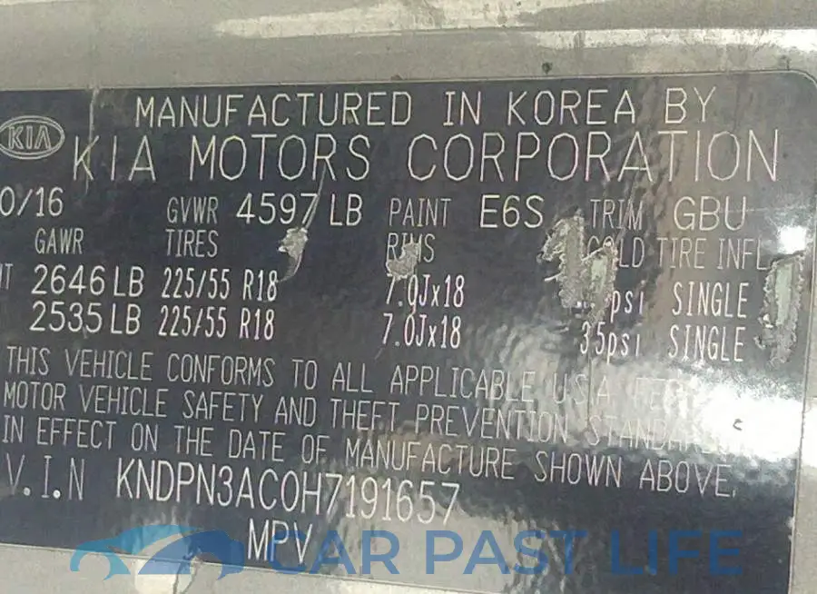 KNDPN3AC0H7191657# 9