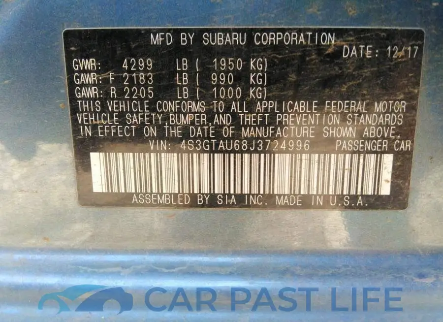 4S3GTAU68J3724996# 9