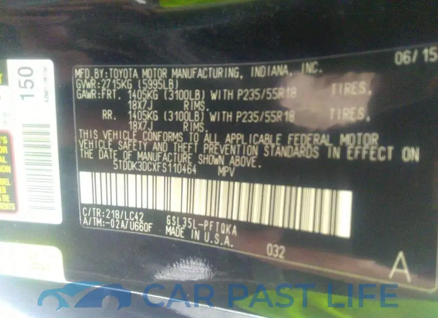 5TDDK3DCXFS110464# 9