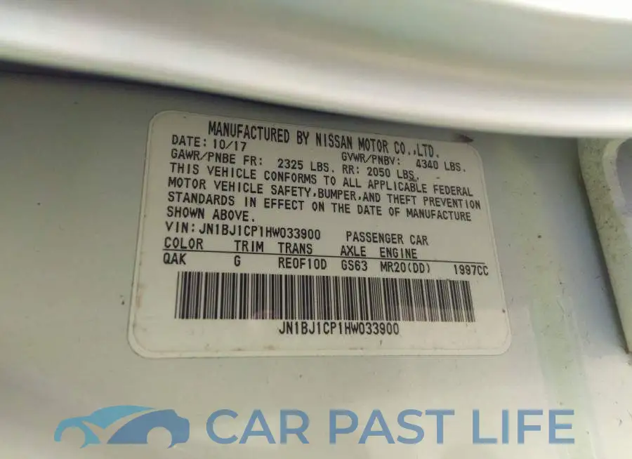 JN1BJ1CP1HW033900# 9