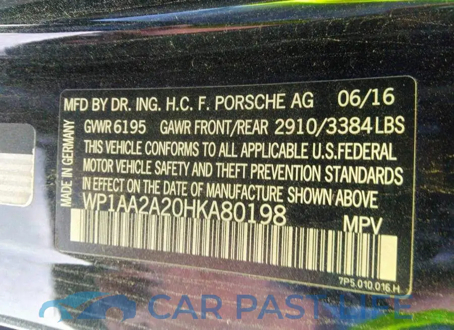 WP1AA2A20HKA80198# 9