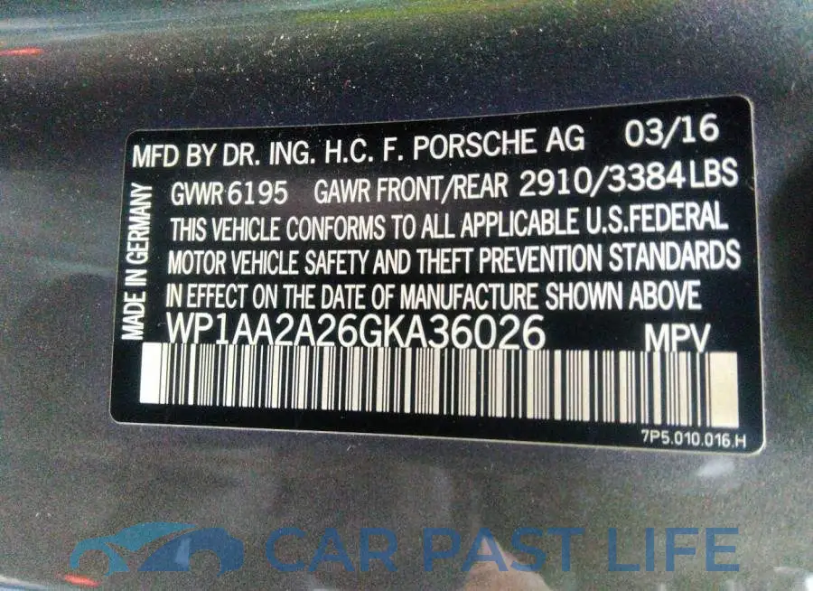 WP1AA2A26GKA36026# 9