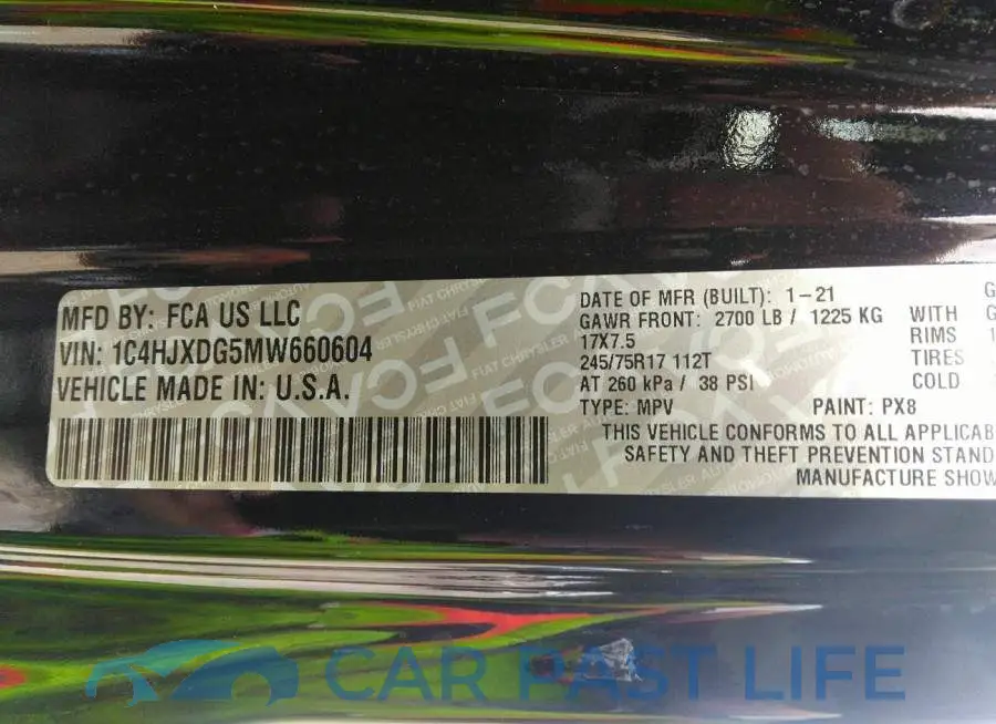 1C4HJXDG5MW660604# 9
