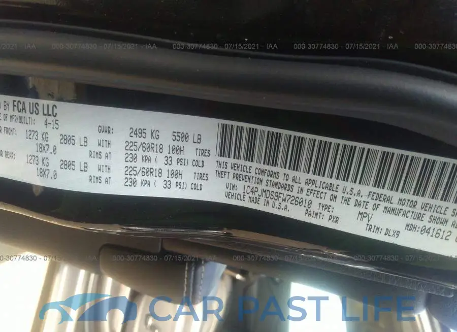 1C4PJMDS9FW726010# 9