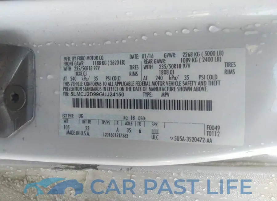 5LMCJ2D99GUJ24150# 9