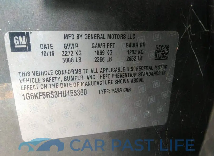 1G6KF5RS3HU153360# 9