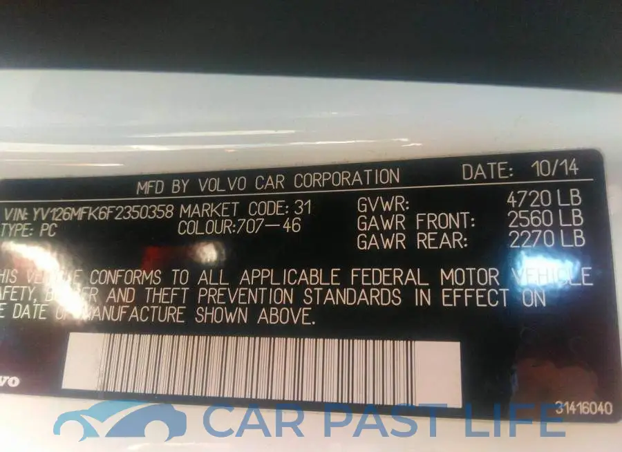 YV126MFK6F2350358# 9