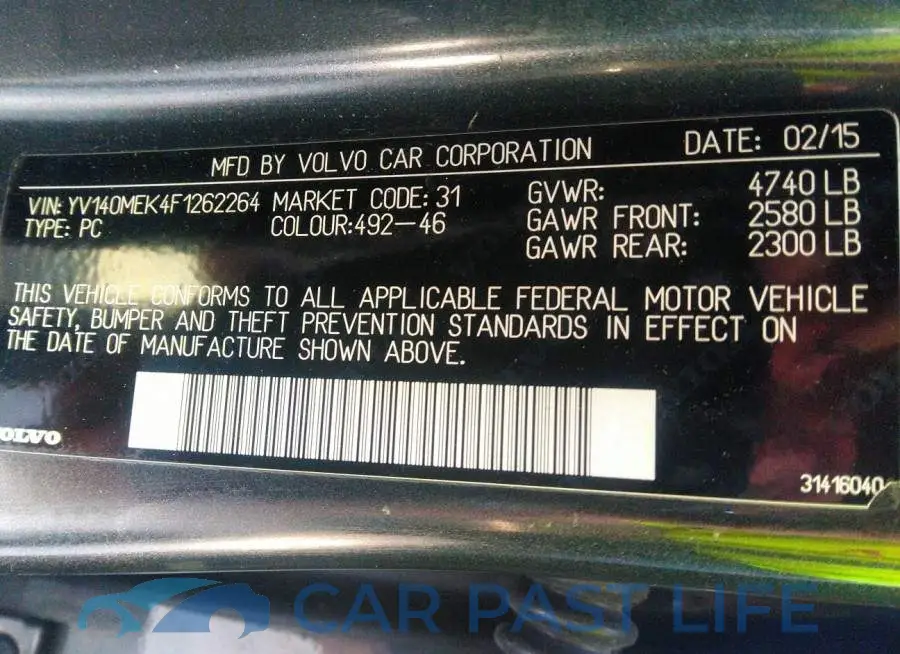 YV140MEK4F1262264# 9