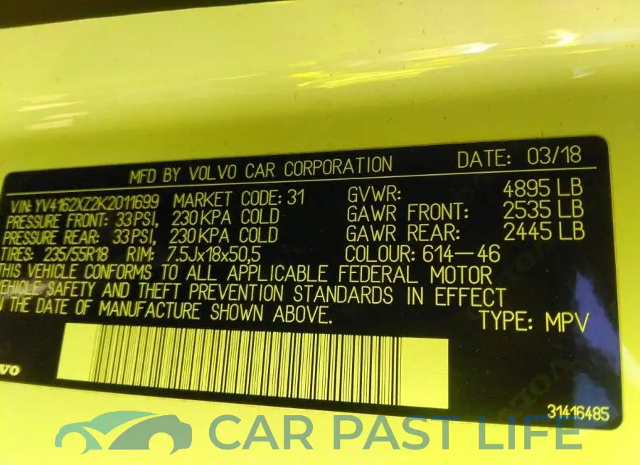 YV4162XZ2K2011699# 9