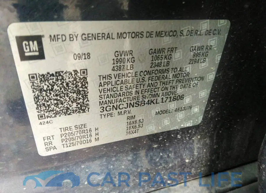 3GNCJNSB4KL171806# 9