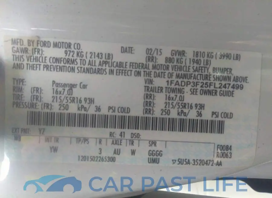 1FADP3F25FL247499# 9