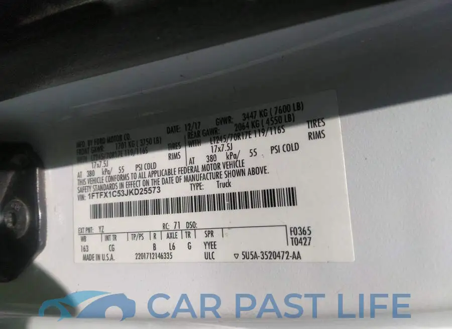 1FTFX1C53JKD25573# 9