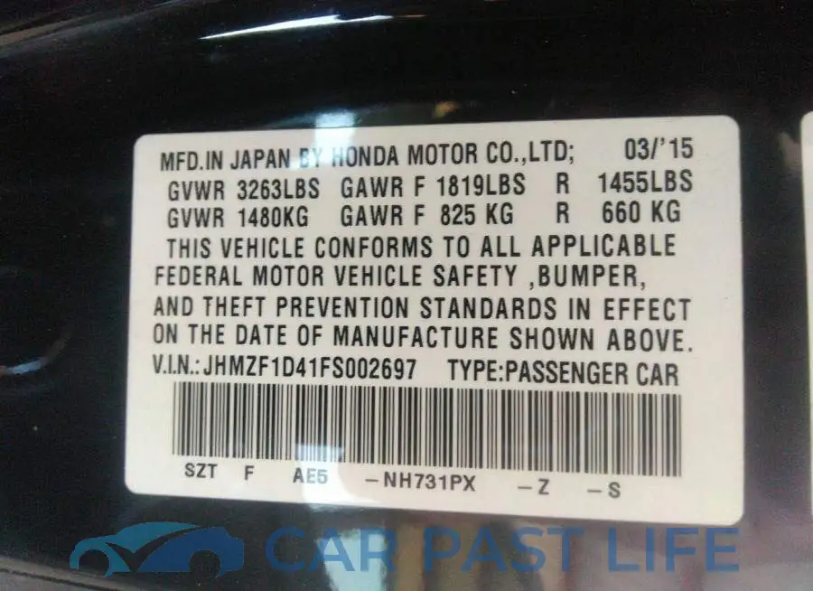 JHMZF1D41FS002697# 9