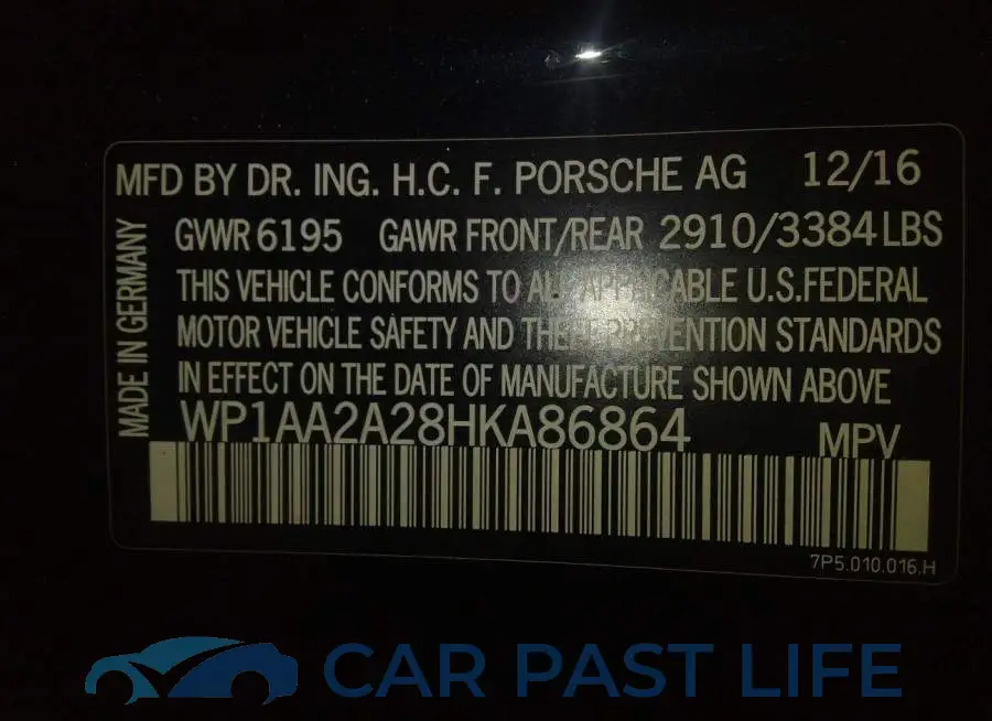 WP1AA2A28HKA86864# 9