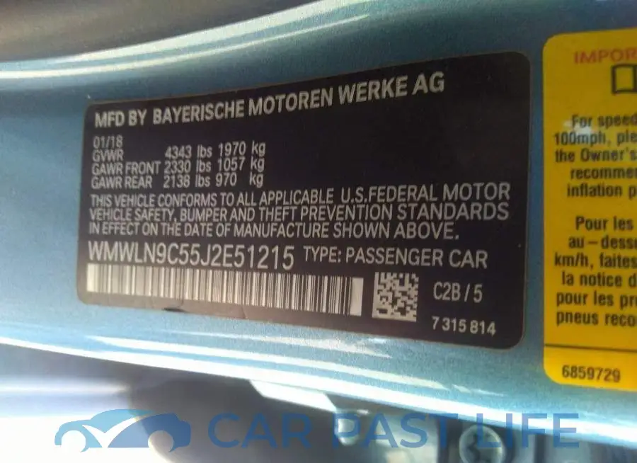 WMWLN9C55J2E51215# 9