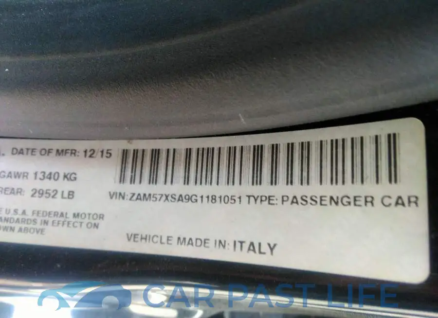 ZAM57XSA9G1181051# 9