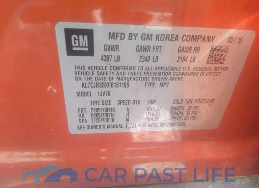 KL7CJRSBXFB161186# 9