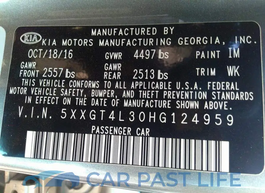5XXGT4L30HG124959# 9
