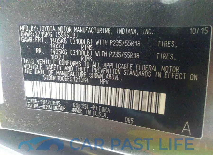 5TDDK3DC6FS121364# 9