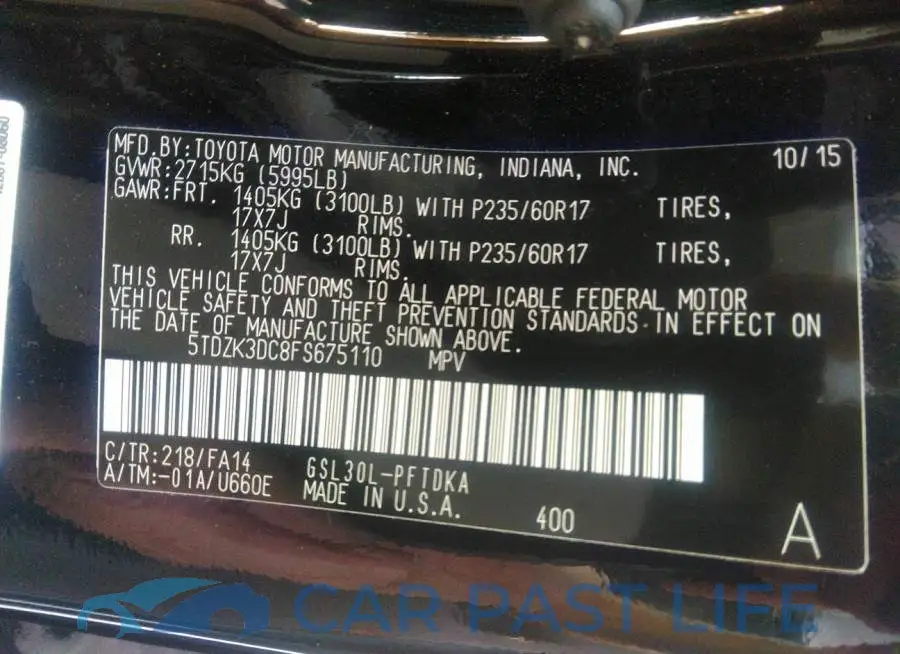 5TDZK3DC8FS675110# 9