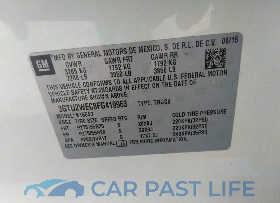 3GTU2WEC8FG419963# 9
