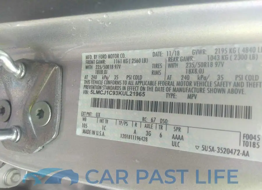 5LMCJ1C93KUL21965# 9