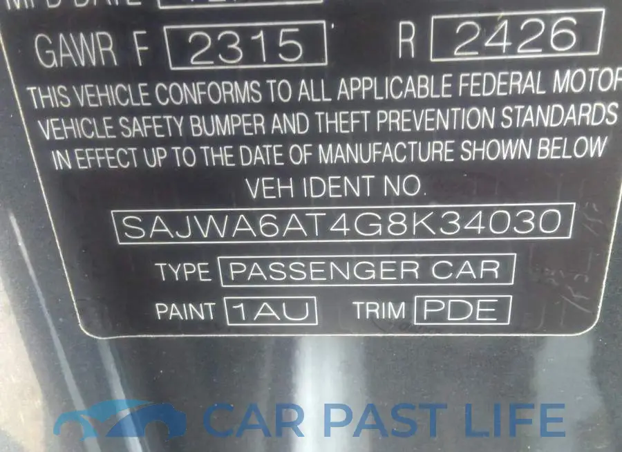 SAJWA6AT4G8K34030# 9