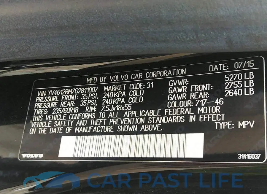 YV4612RM7G2811007# 9