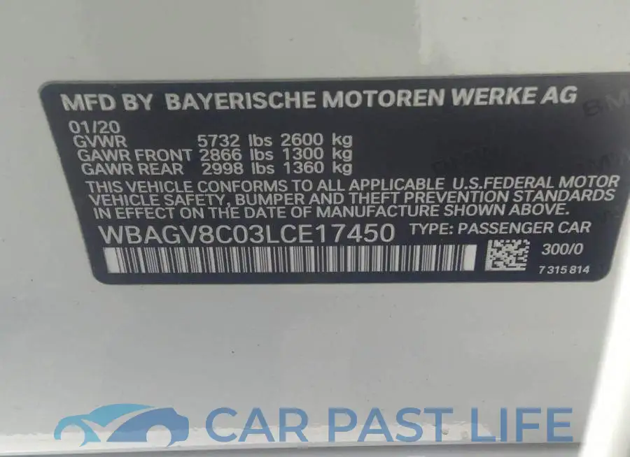 WBAGV8C03LCE17450# 9