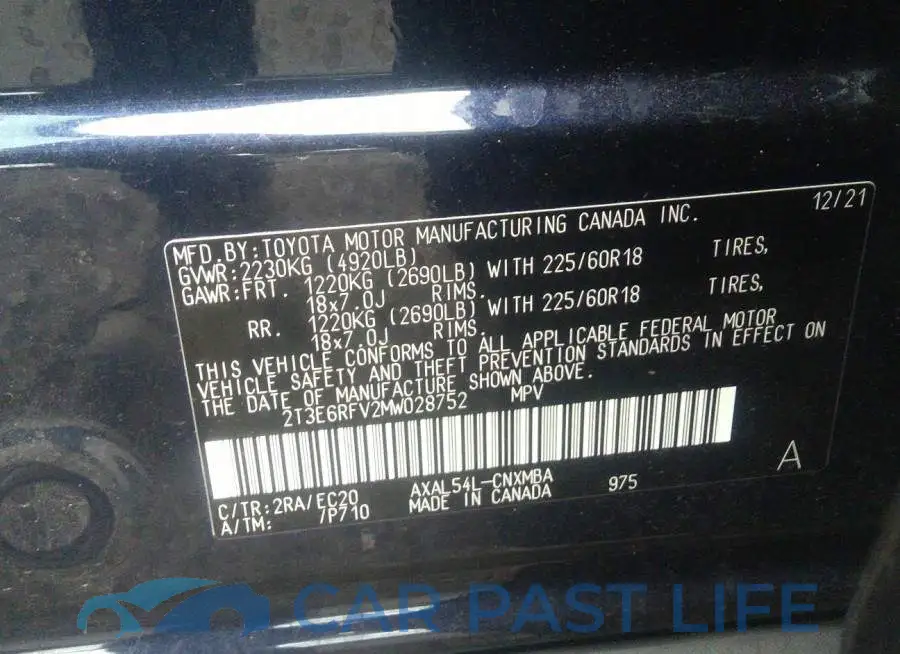 2T3E6RFV2MW028752# 9