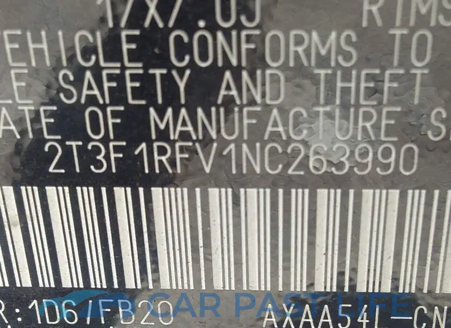 2T3F1RFV1NC263990# 9
