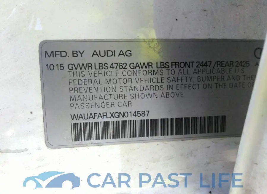 WAUAFAFLXGN014587# 9