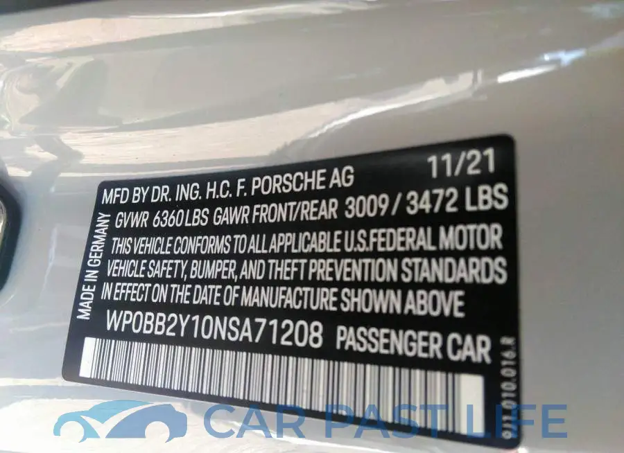 WP0BB2Y10NSA71208# 9