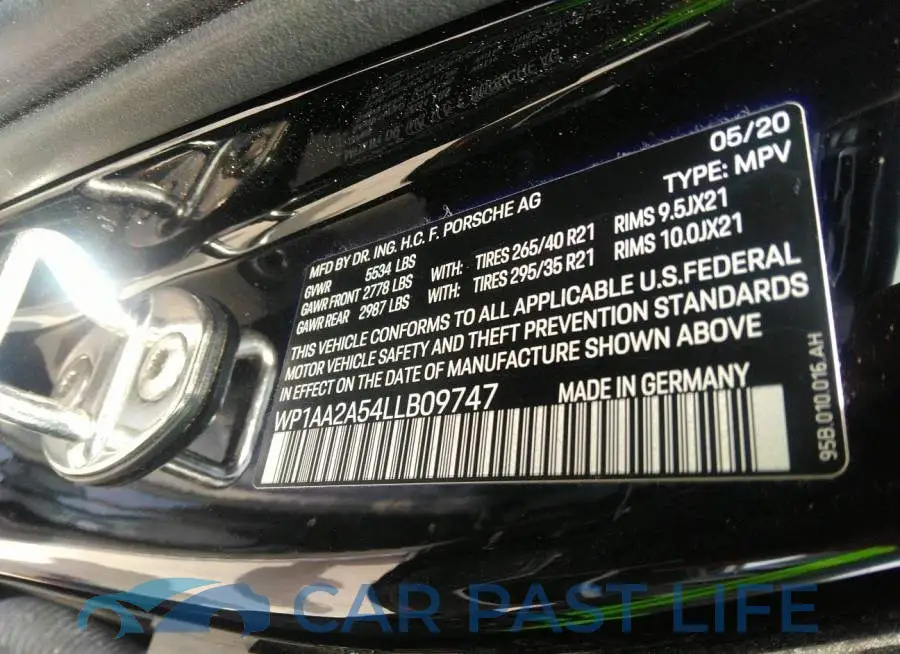 WP1AA2A54LLB09747# 9