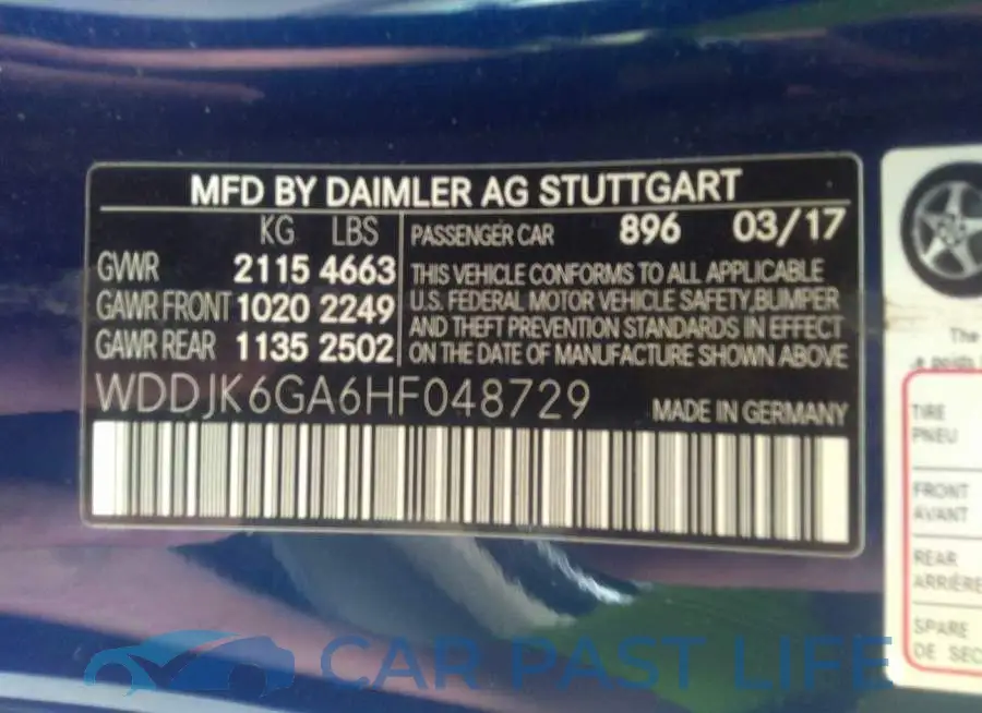WDDJK6GA6HF048729# 9