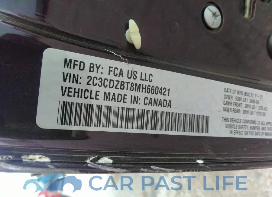 2C3CDZBT8MH660421# 9