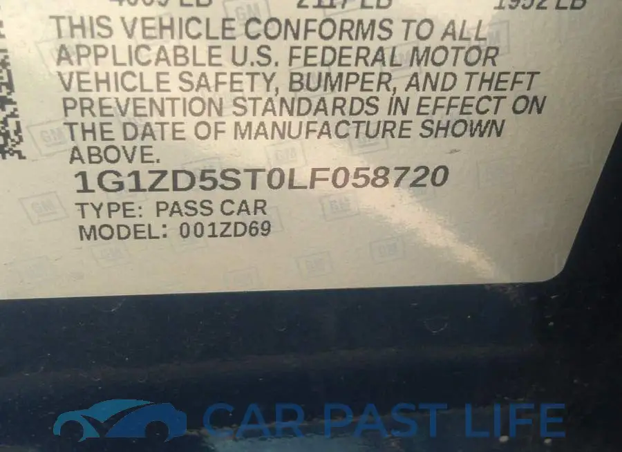 1G1ZD5ST0LF058720# 9
