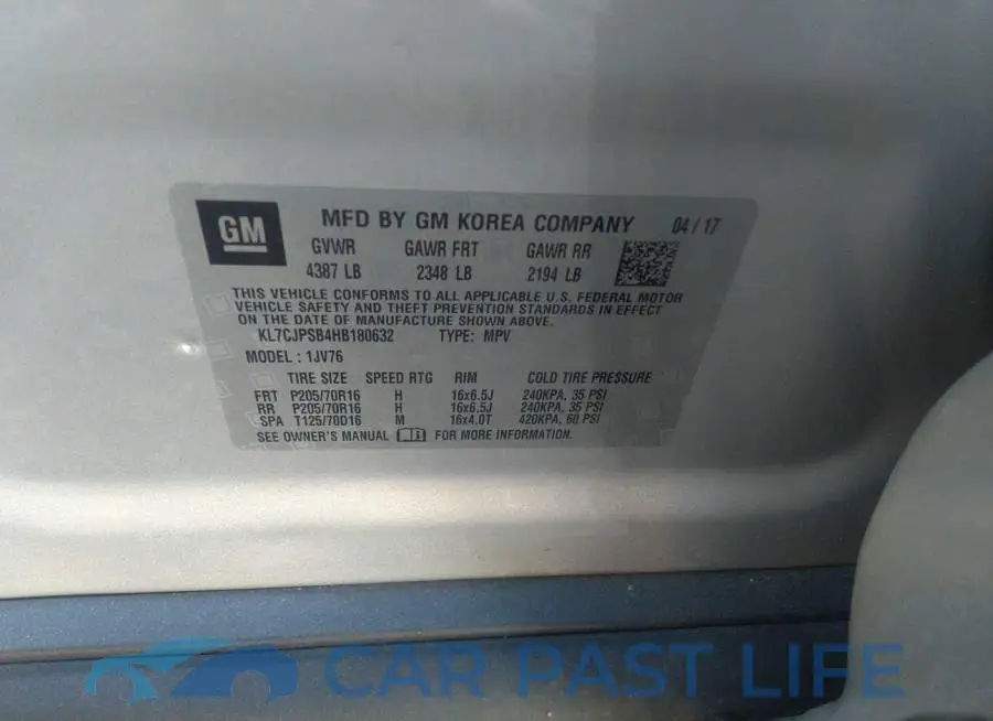KL7CJPSB4HB180632# 9