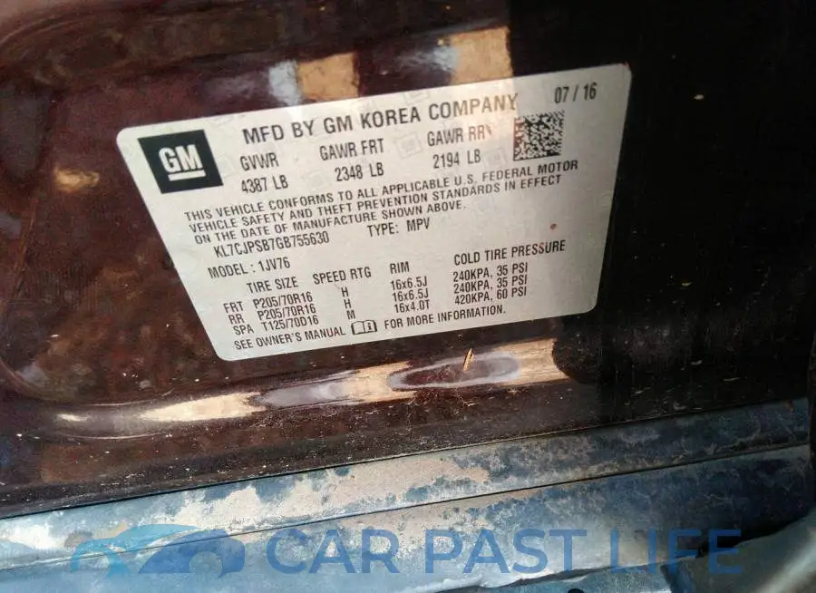 KL7CJPSB7GB755630# 9