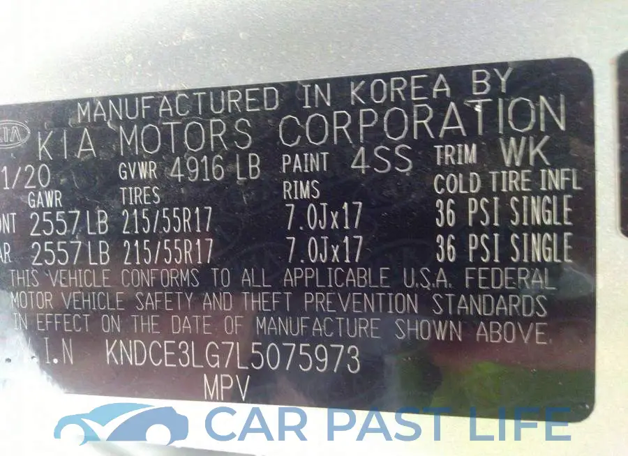KNDCE3LG7L5075973# 9