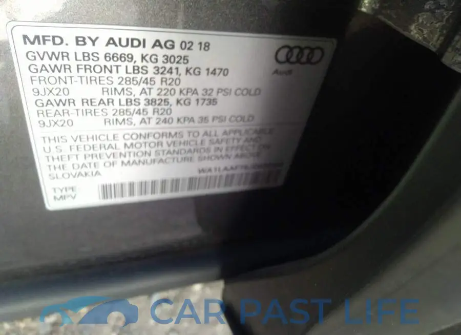 WA1LAAF76JD032430# 9