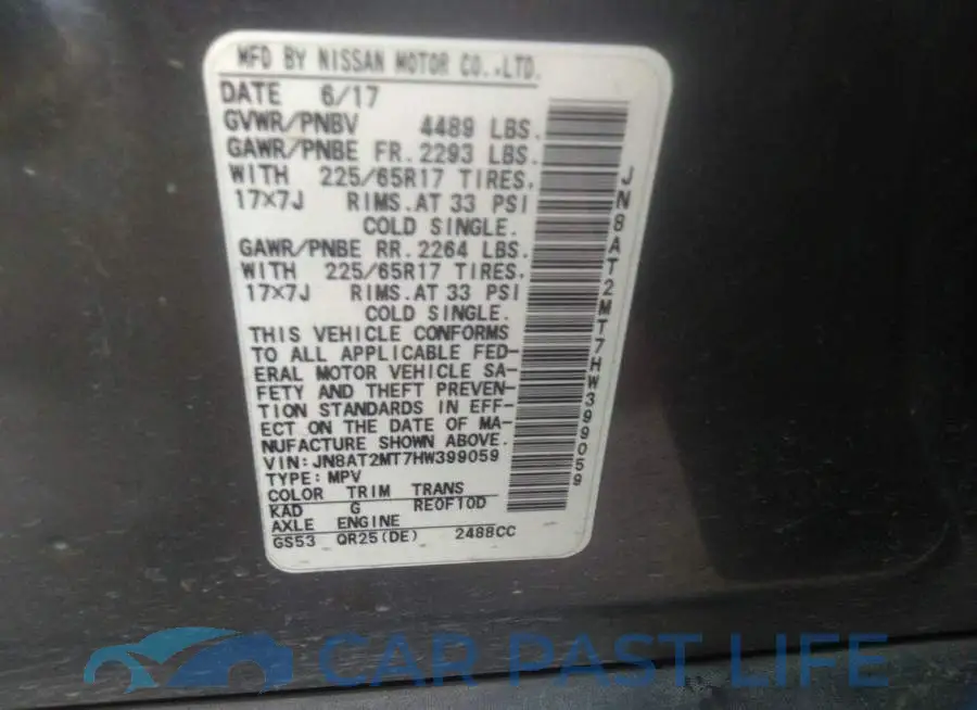 JN8AT2MT7HW399059# 9