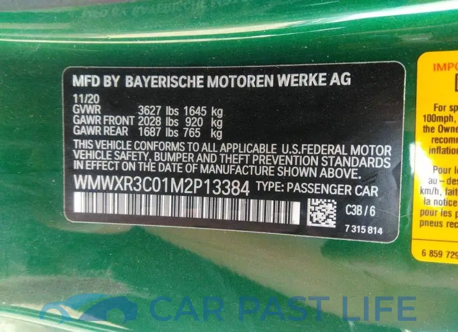 WMWXR3C01M2P13384# 9