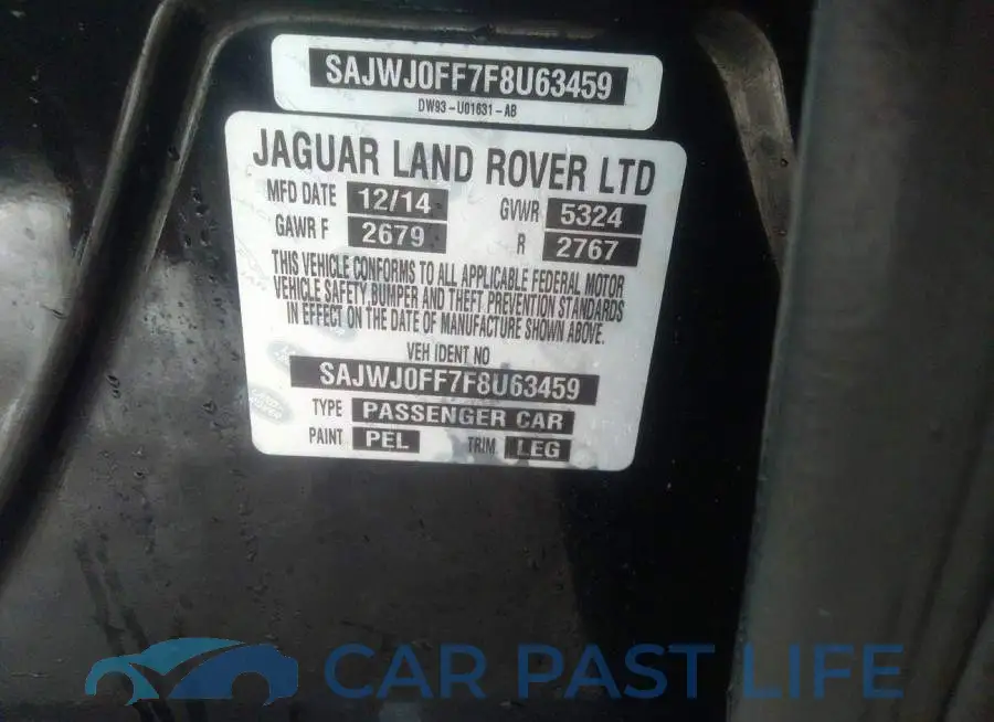 SAJWJ0FF7F8U63459# 9