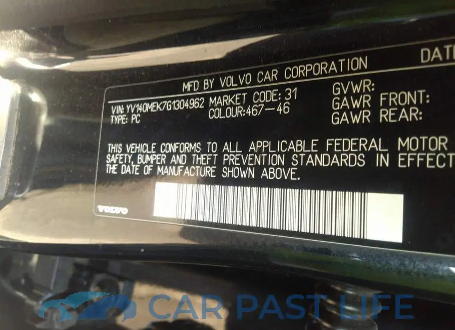 YV140MEK7G1304962# 9