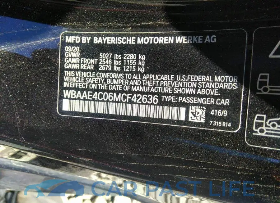 WBAAE4C06MCF42636# 9