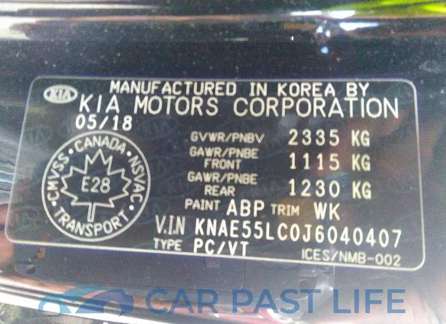 KNAE55LC0J6040407# 9