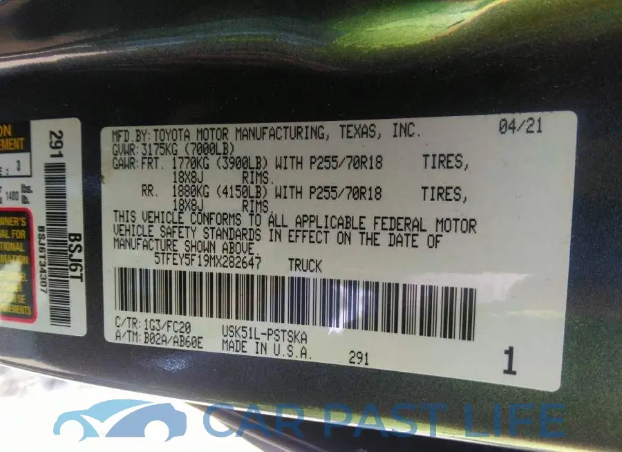5TFEY5F19MX282647# 9