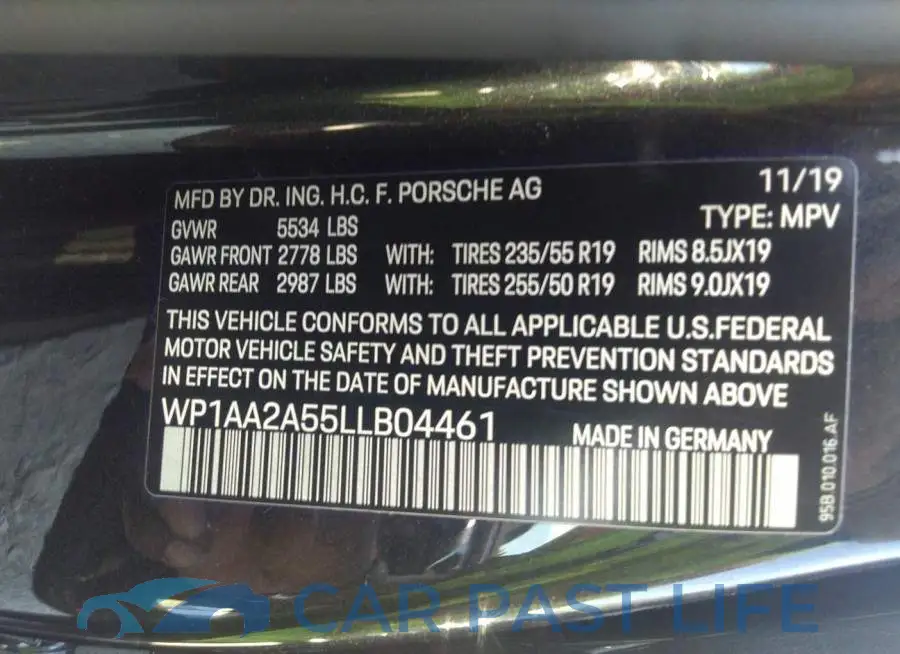 WP1AA2A55LLB04461# 9