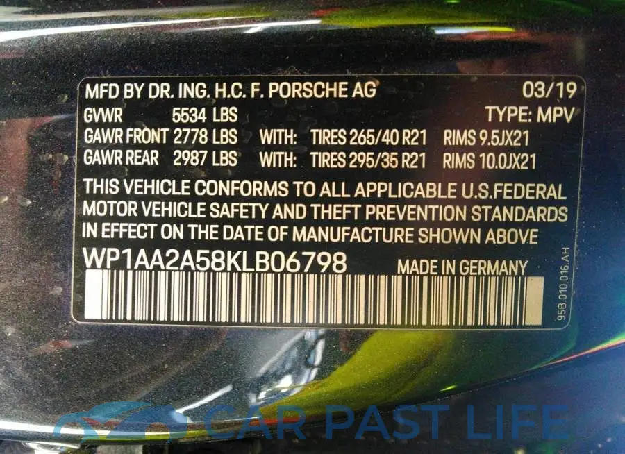 WP1AA2A58KLB06798# 9